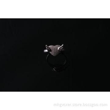 Girls Flying heart Silver CZ Engagement Rings jewellery wit